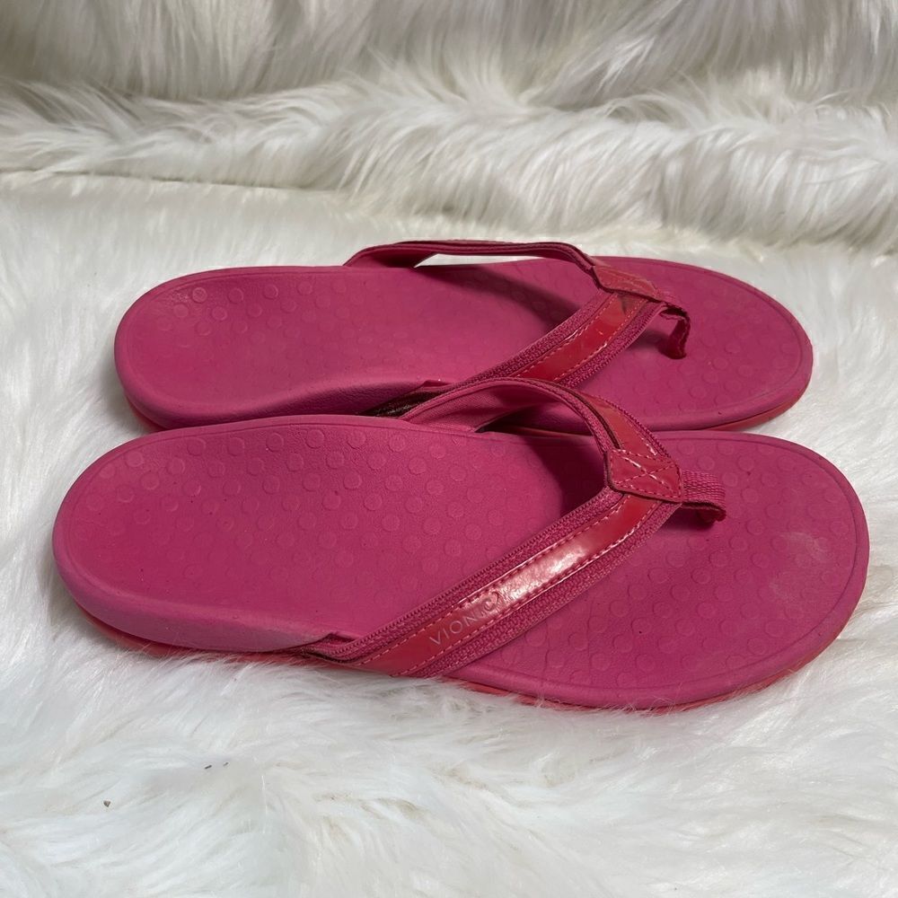Vionic High Tide hot pink thong sandals arch support size 10